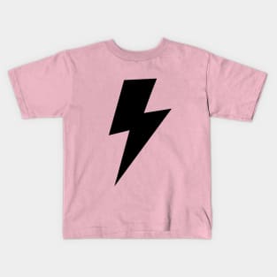 Black Lightning on Pink Kids T-Shirt